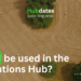 The background is a yellow field with green trees and hay bails dotted around. There is a white university of manchester logo in the top left, and a white Digital Solutions Hub logo in the top right. In the centre, the title reads 'Hubdates, a mini blog series'. The title in the bottom left reads 'How will AI be used in the Digital Solutions Hub?'. A green arrow follow the edge of the image from the top left to the bottom right.